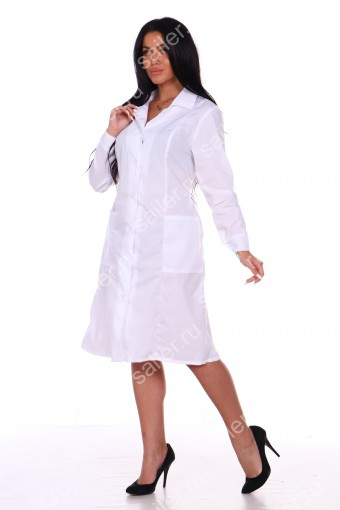 Женский халат ТСП Медик 01 (Белый) (Фото 2)
