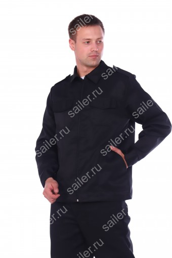 Мужская куртка ОХРАННИК ГАП-01 (Черный) (Фото 2)