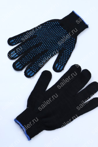Перчатки с ПВХ (Черный) (Фото 2)