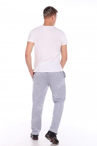 Мужские брюки ФУТЕР (прямые) (Серый меланж) (Фото 2)
