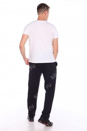 Мужские брюки ФУТЕР (прямые) (Черный) (Фото 2)