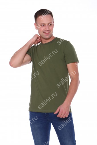 Мужская футболка КУЛИРКА-Р (Оливковый) (Фото 2)