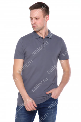 Мужская рубашка ПОЛО короткий рукав М-1 КОМПАКТ (Серый) - Sailer