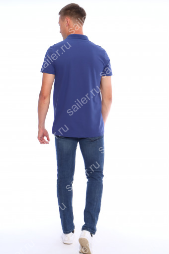 Мужская рубашка ПОЛО короткий рукав М-1 КОМПАКТ (Индиго) (Фото 2)