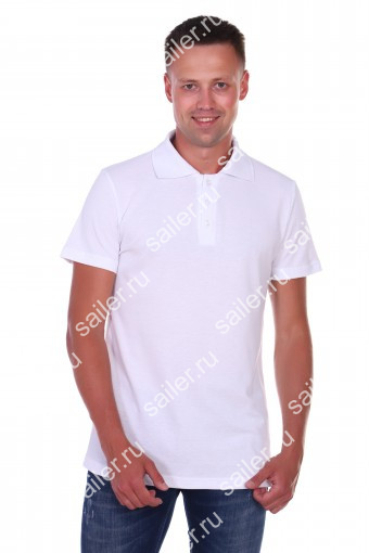 Мужская рубашка ПОЛО короткий рукав М-1 КОМПАКТ (Белый) - Sailer