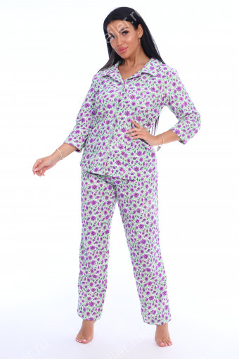 Женская пижама ФЛАНЕЛЬ 02 (Фиолетовый) (Фото 2)