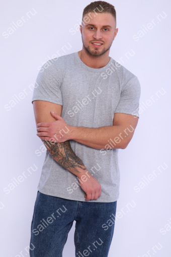Мужская футболка КУЛИРКА-Р (Серый меланж) (Фото 2)