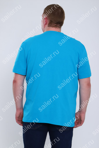Мужская футболка КУЛИРКА - V (BIG - BIG плюс) (Бирюзовый) (Фото 2)