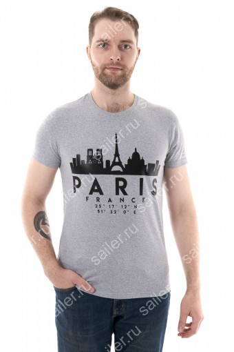 PA Мужская футболка Paris / серый меланж (Серый) - Фабрика Sailer г. Иваново