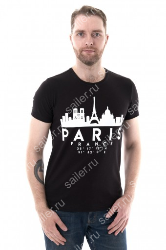 Мужская футболка Paris (Черный) (Фото 2)