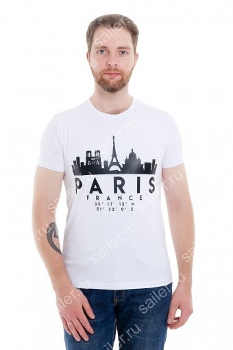 PA Мужская футболка Paris / белый (Белый) - Фабрика Sailer г. Иваново