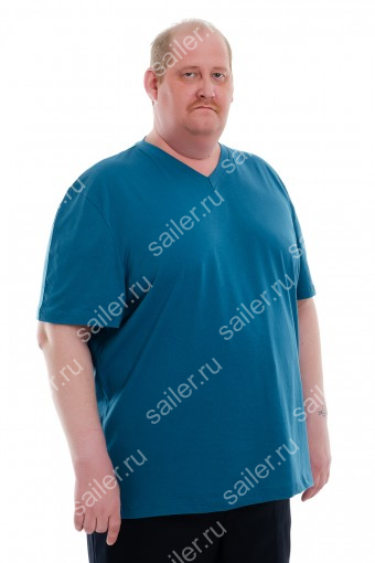 Мужская футболка КУЛИРКА - V (BIG-BIG плюс) (Петроль) - Sailer