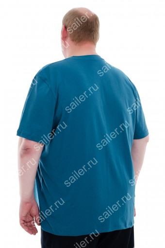 Мужская футболка КУЛИРКА - V (BIG-BIG плюс) (Петроль) (Фото 2)