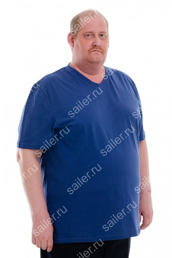 Мужская футболка КУЛИРКА - V (BIG - BIG плюс) (Индиго) - Sailer