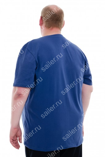 МФКА-V Мужская футболка КУЛИРКА - V (BIG - BIG плюс) (Индиго) (Фото 2)