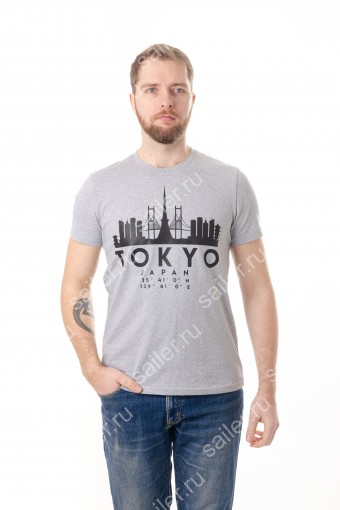 PA Мужская футболка Tokyo / серый меланж (Серый меланж) - Фабрика Sailer г. Иваново