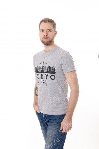 PA Мужская футболка Tokyo / серый меланж (Серый меланж) (Фото 2)