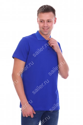 Мужская рубашка ПОЛО короткий рукав М-1 (Василек) (Фото 2)