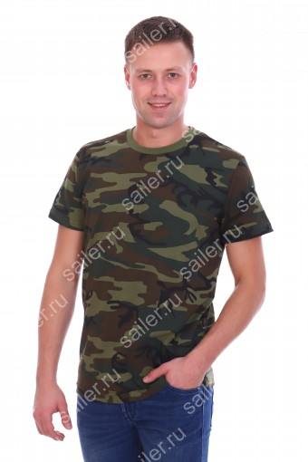 Мужская футболка КУЛИРКА-Р камуфляж DS3007-1 (Хаки) - Sailer