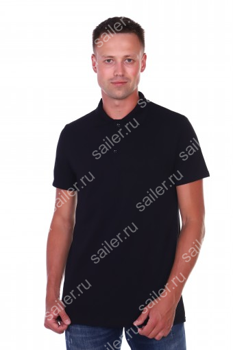 Мужская рубашка ПОЛО короткий рукав М-1 (Черный) - Sailer