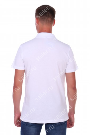Мужская рубашка ПОЛО короткий рукав М-1 (Белый) (Фото 2)