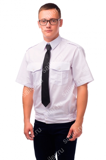 Рубашка охранника на резинке, с кор. рук. (под заказ) (Белый) - Фабрика Sailer г. Иваново