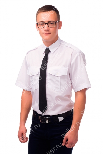 Рубашка охранника в заправку, с коротким рукавом (Белый) - Фабрика Sailer г. Иваново