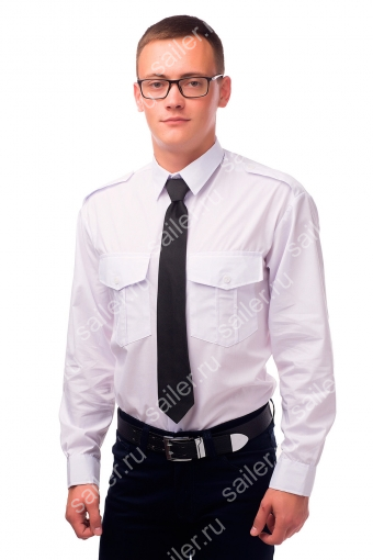 Рубашка охранника в заправку, с длинным рукавом (Белый) - Фабрика Sailer г. Иваново