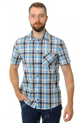 МРПКРК Рубашка мужская «Premium» кор. рук. 2136/3 (Бежевая клетка) - Sailer