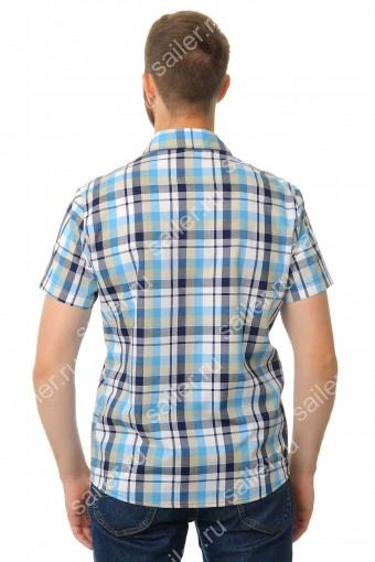 МРПКРК Рубашка мужская «Premium» кор. рук. 2136/3 (Бежевая клетка) (Фото 2)