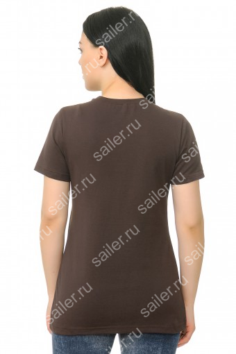 жф Женская футболка КУЛИРКА коричневый (Коричневый) (Фото 2)
